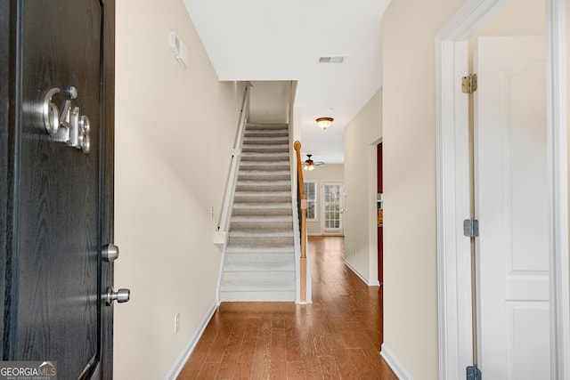 foyer with hardwood / wood-style floors