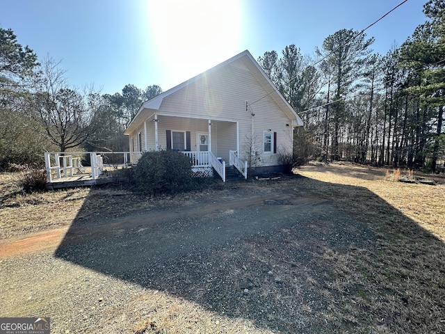 exterior space featuring covered porch