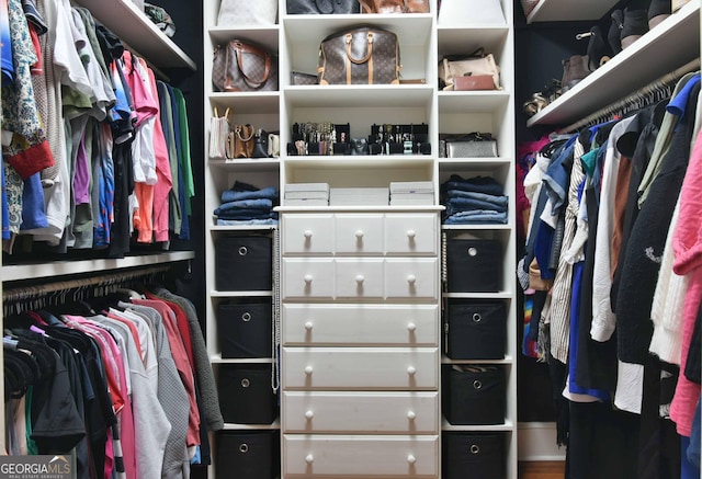 view of walk in closet