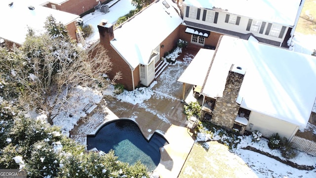 view of snowy aerial view