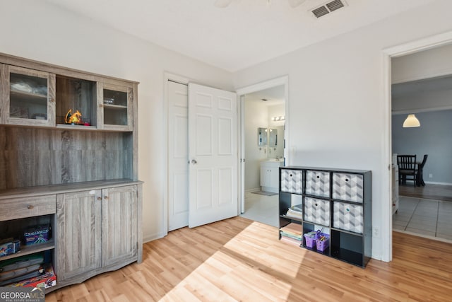 office area featuring hardwood / wood-style flooring