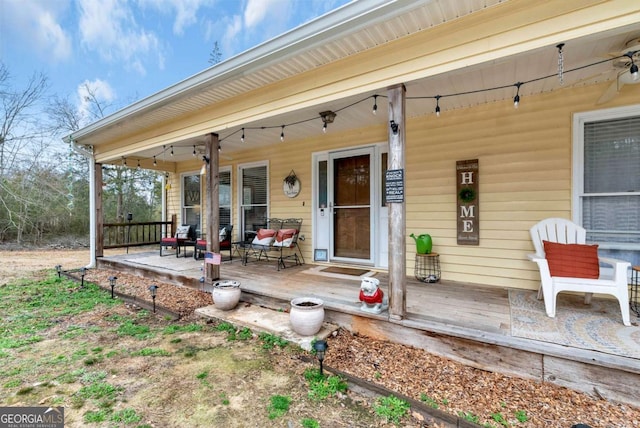 exterior space with a porch