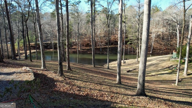 view of yard featuring a water view