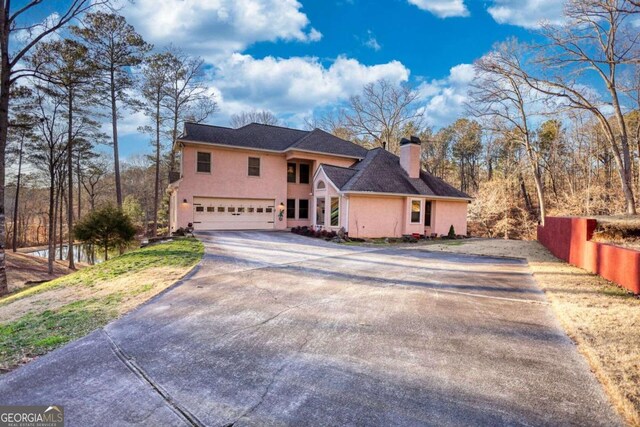 view of front of house with a garage