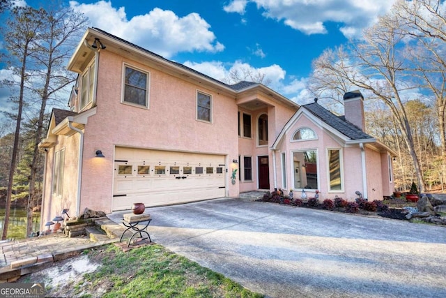 view of front facade with a garage