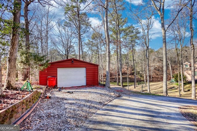 view of garage