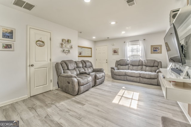 living room featuring light hardwood / wood-style floors