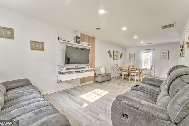 living room featuring light hardwood / wood-style floors