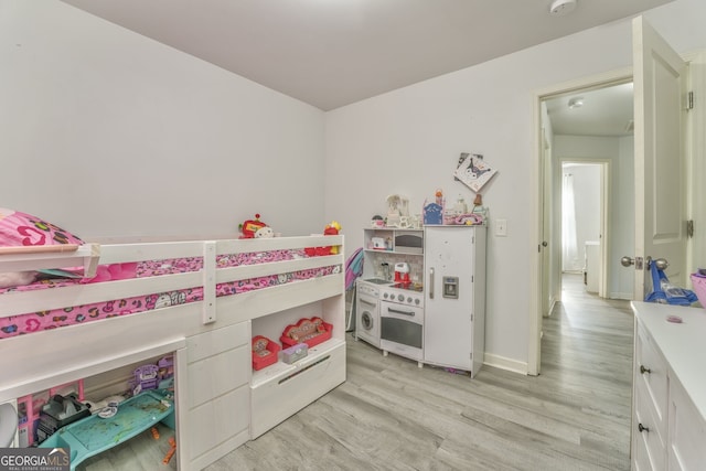 bedroom featuring light hardwood / wood-style flooring