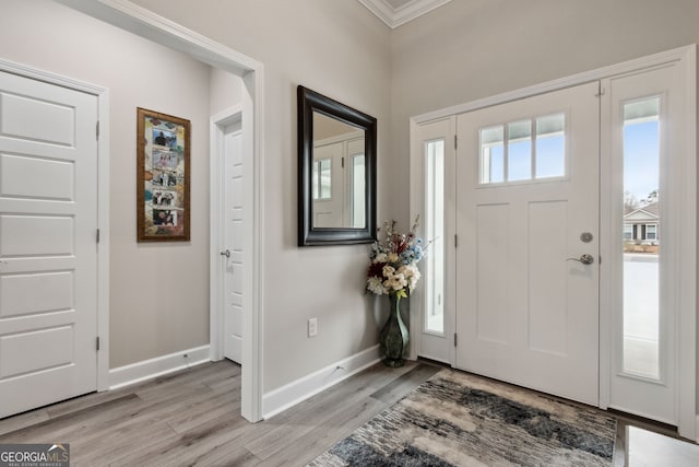 entryway with light wood-type flooring