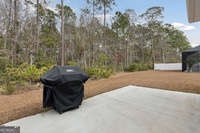 view of patio with area for grilling