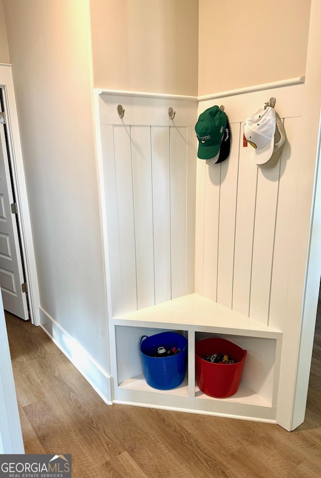 mudroom featuring light wood-type flooring