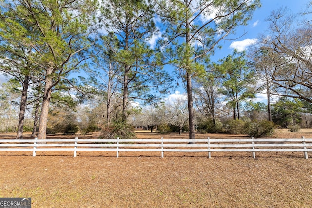 view of yard with a rural view