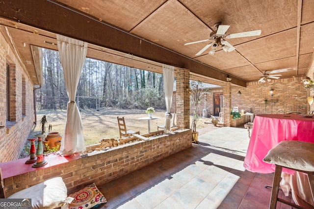 view of patio / terrace with ceiling fan