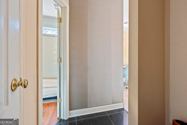 bathroom with tile patterned flooring