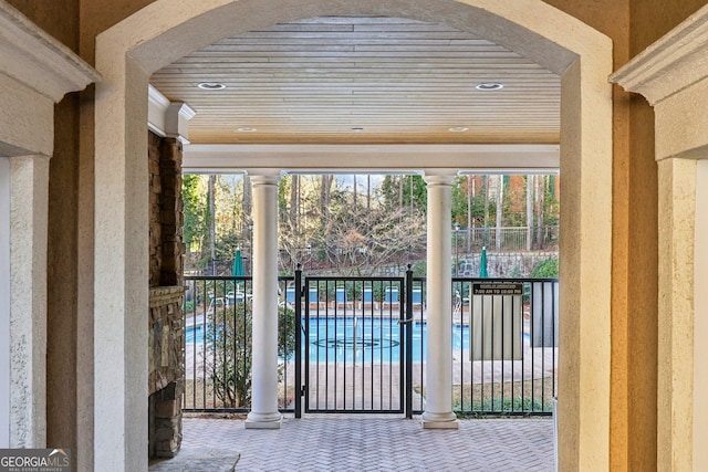 interior space featuring crown molding