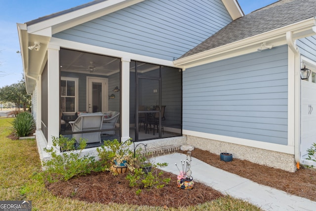 exterior space with a sunroom