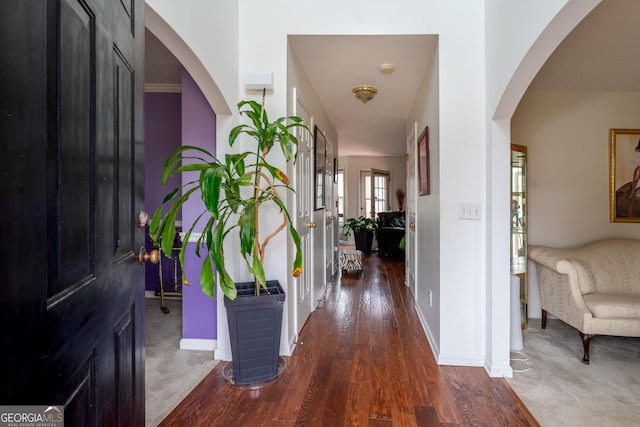 entryway featuring dark hardwood / wood-style floors