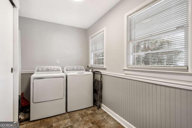 laundry area with washing machine and dryer