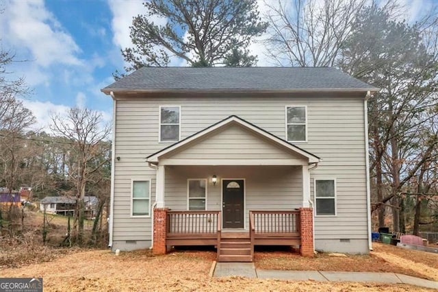 front of property with a porch