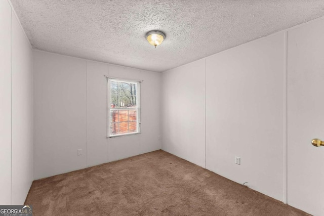 empty room featuring carpet flooring and a textured ceiling