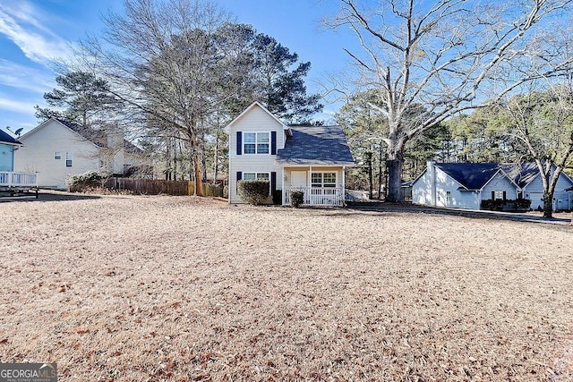 front of property featuring a porch