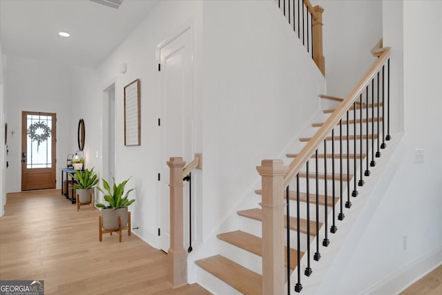 entryway featuring light hardwood / wood-style flooring