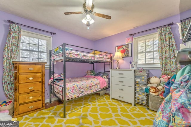 bedroom with ceiling fan