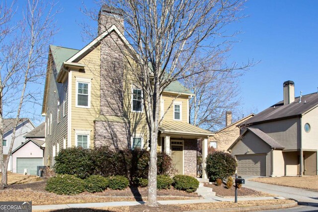 view of front property with a garage