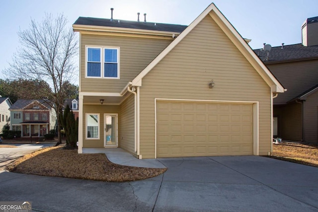 view of front of house featuring a garage