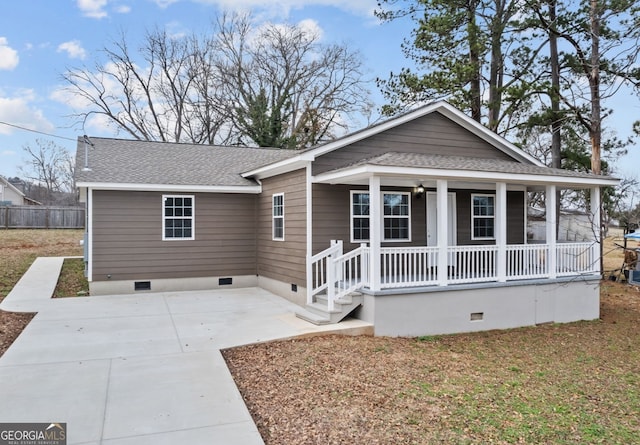 view of front of home with a porch