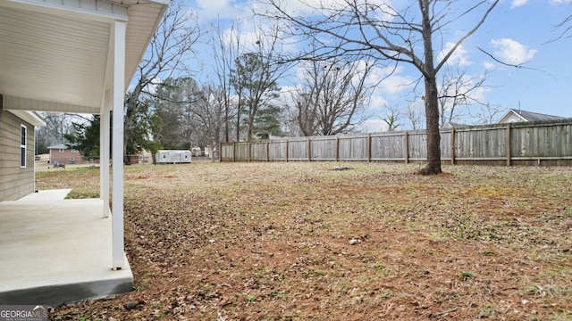 view of yard with a patio