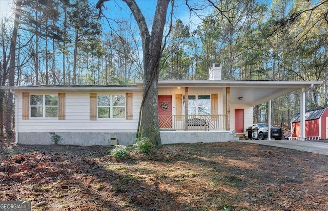 view of front of home with a porch