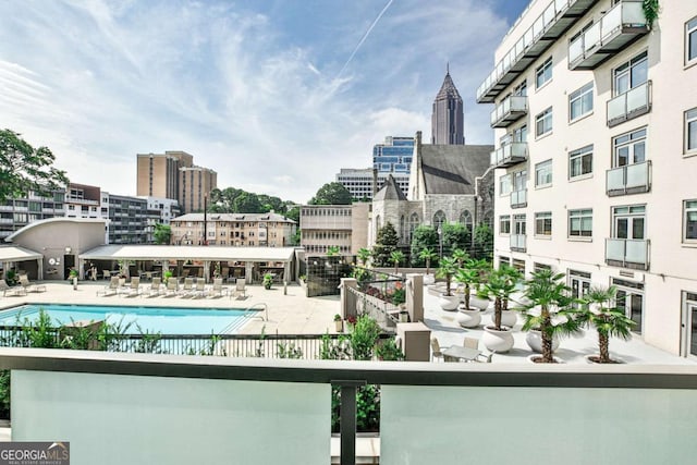 view of pool with a patio