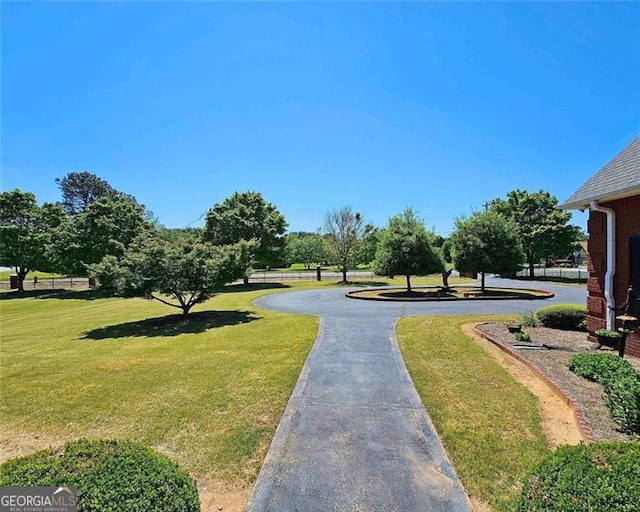 view of community with a lawn