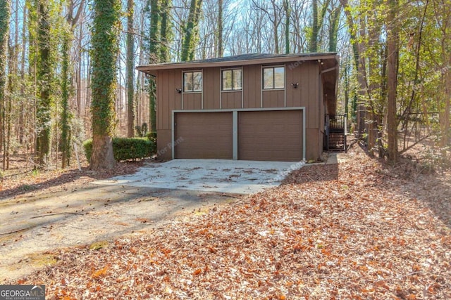 view of garage