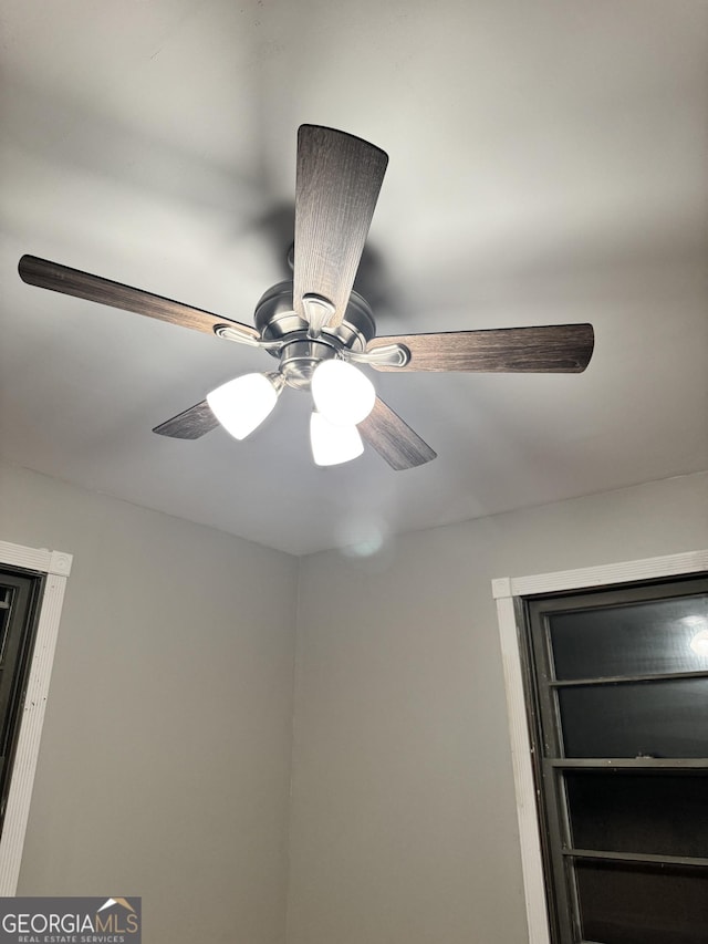 interior details with ceiling fan