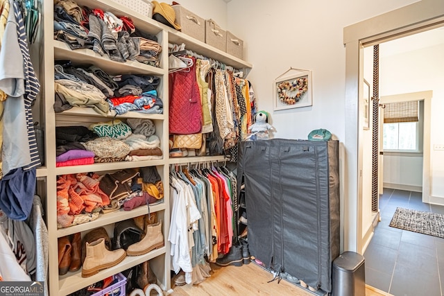 view of walk in closet