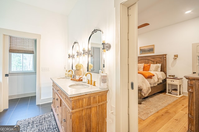 bathroom featuring vanity and tile patterned floors