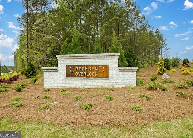 view of community sign