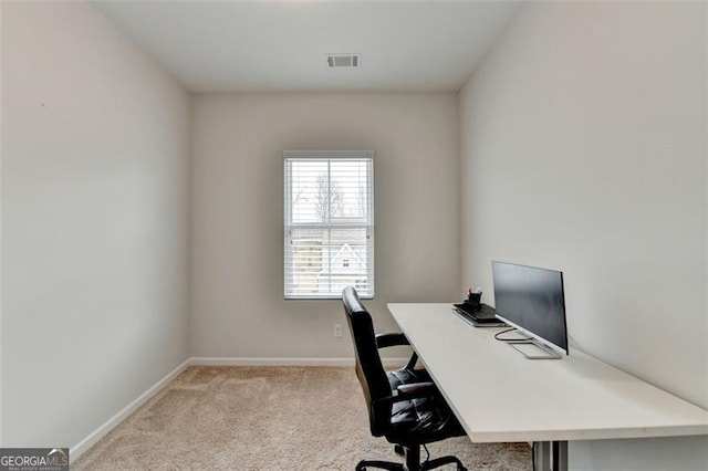 view of carpeted office