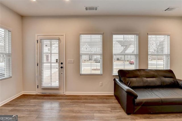 interior space with light wood-type flooring