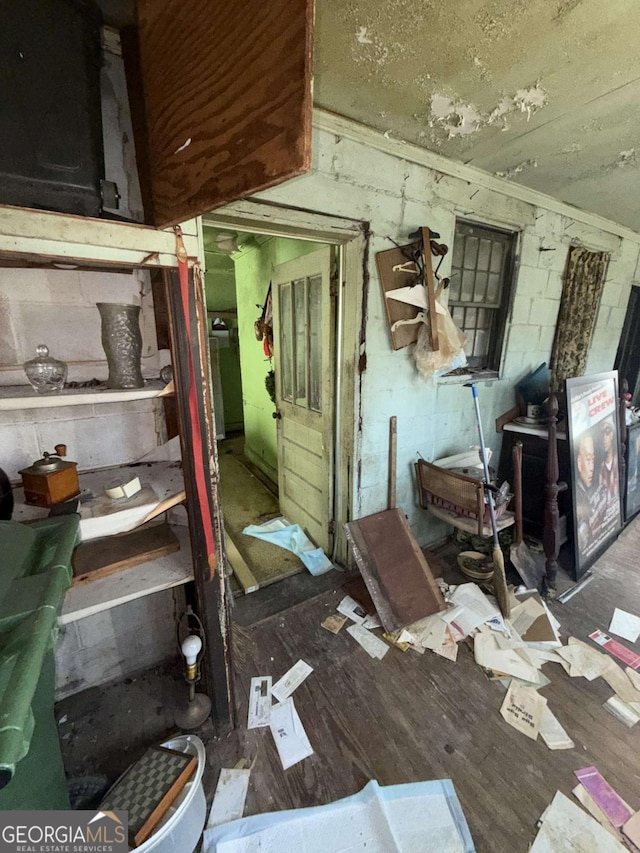 miscellaneous room with wood-type flooring