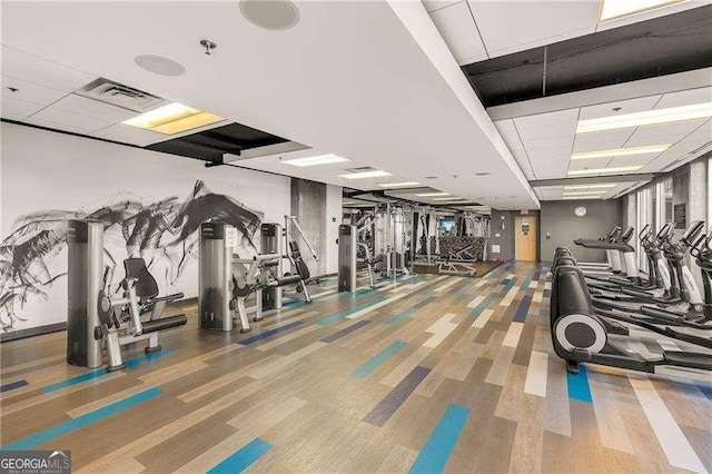 400 W Peachtree St NW Unit 3216, Atlanta, GA 30308 - gym with a drop ceiling and visible vents
