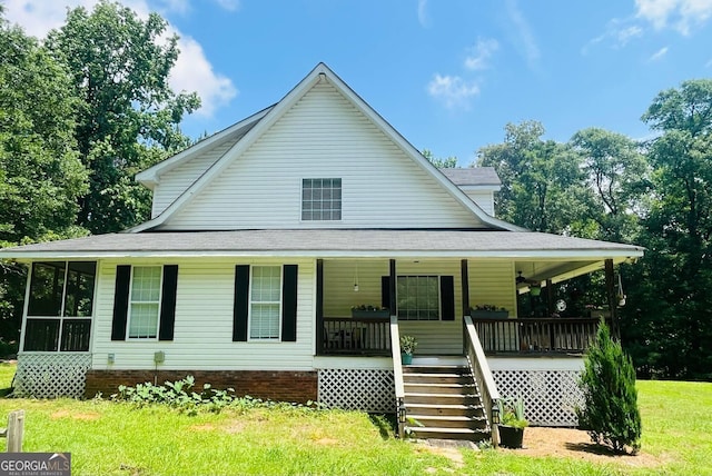1400 Heidi Trl, Buckhead, GA 30625 - farmhouse-style home with a porch, stairway, and roof with shingles
