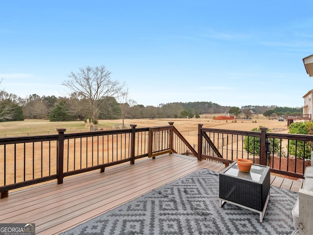 deck with a rural view