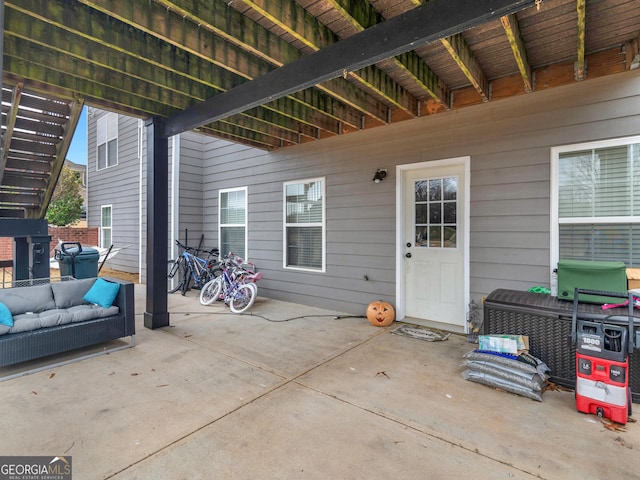 view of patio with an outdoor hangout area