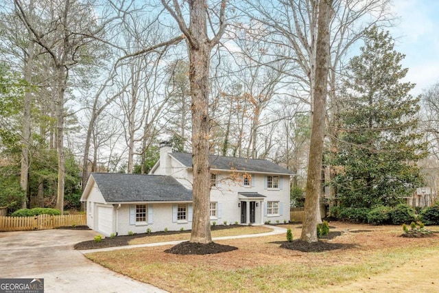 view of front of house with a garage