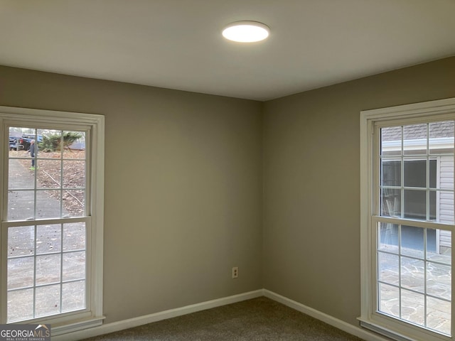 spare room with plenty of natural light and carpet