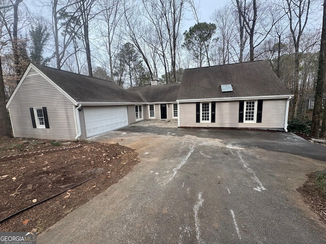 view of front of house with a garage